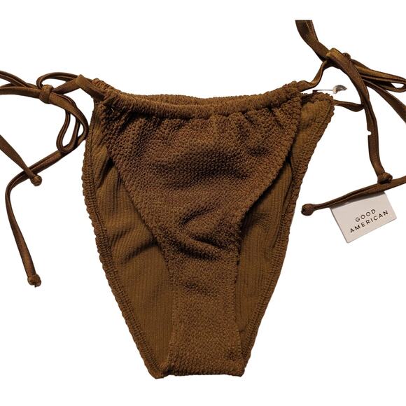 Good American Swim Textured Bikini Bottom with Side Ties - Picture 3 of 8